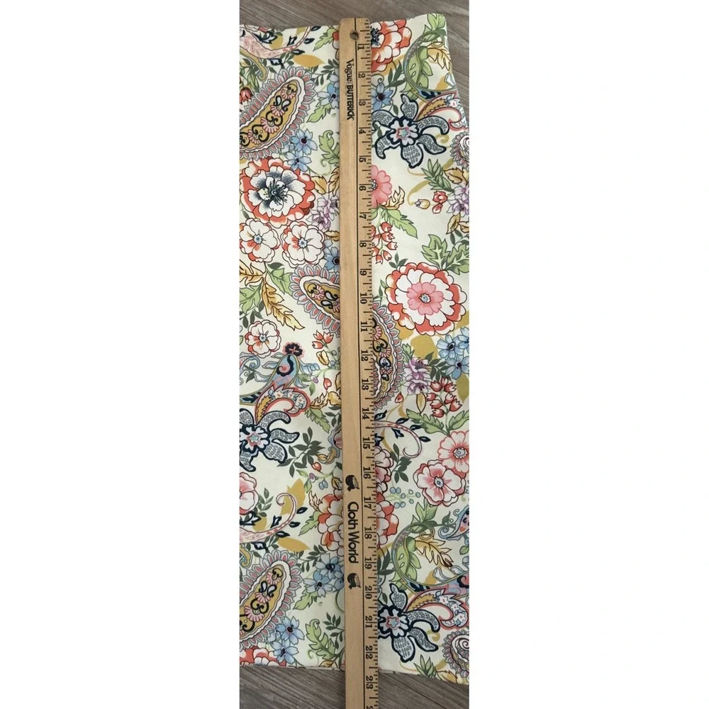 Philosophy Cream Floral Print Knee Length Skirt Women Size 4 Back Zip &‎ Elastic